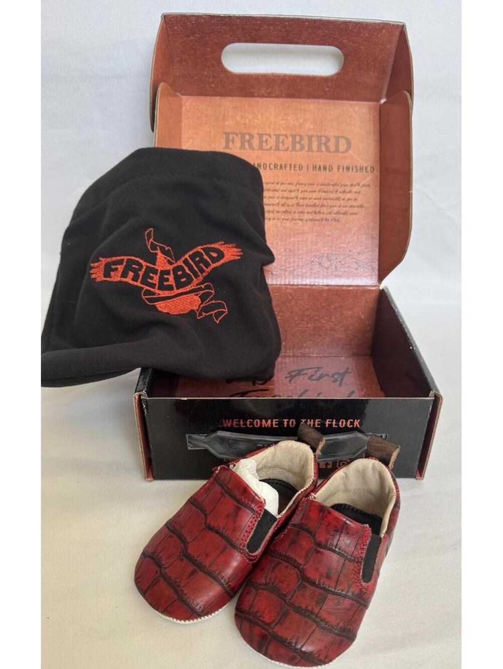 Freebird Baby BABY KICKS RED CROCO SIZE 1 (3-6 MONTHS) NEW